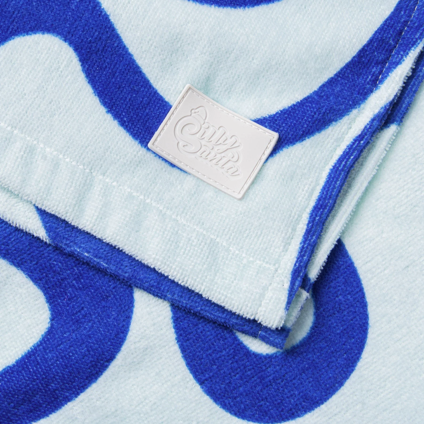 Kids' Blue Wavy Towel Poncho - Image 5