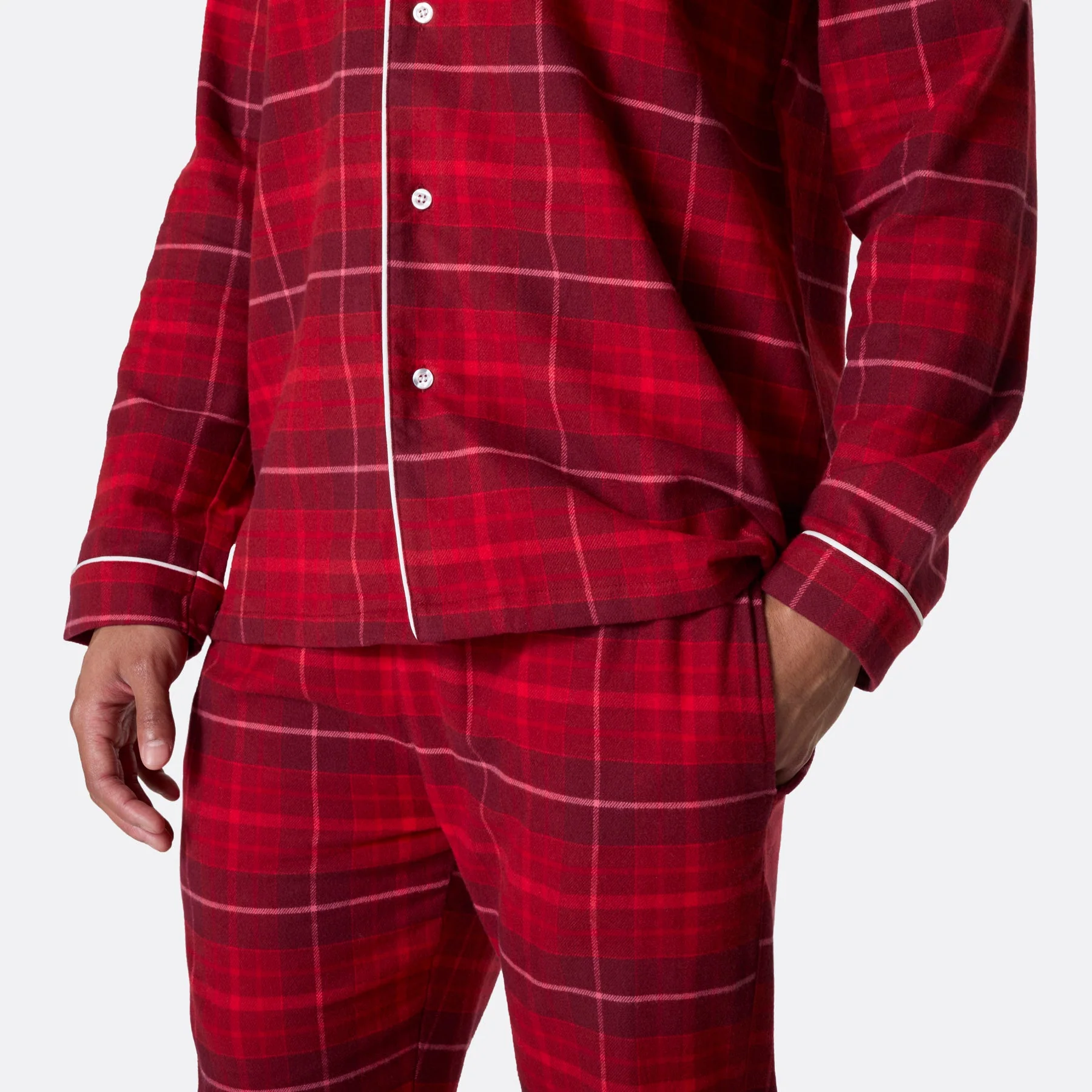 Men's Red Flannel Christmas Pyjamas - Image 5
